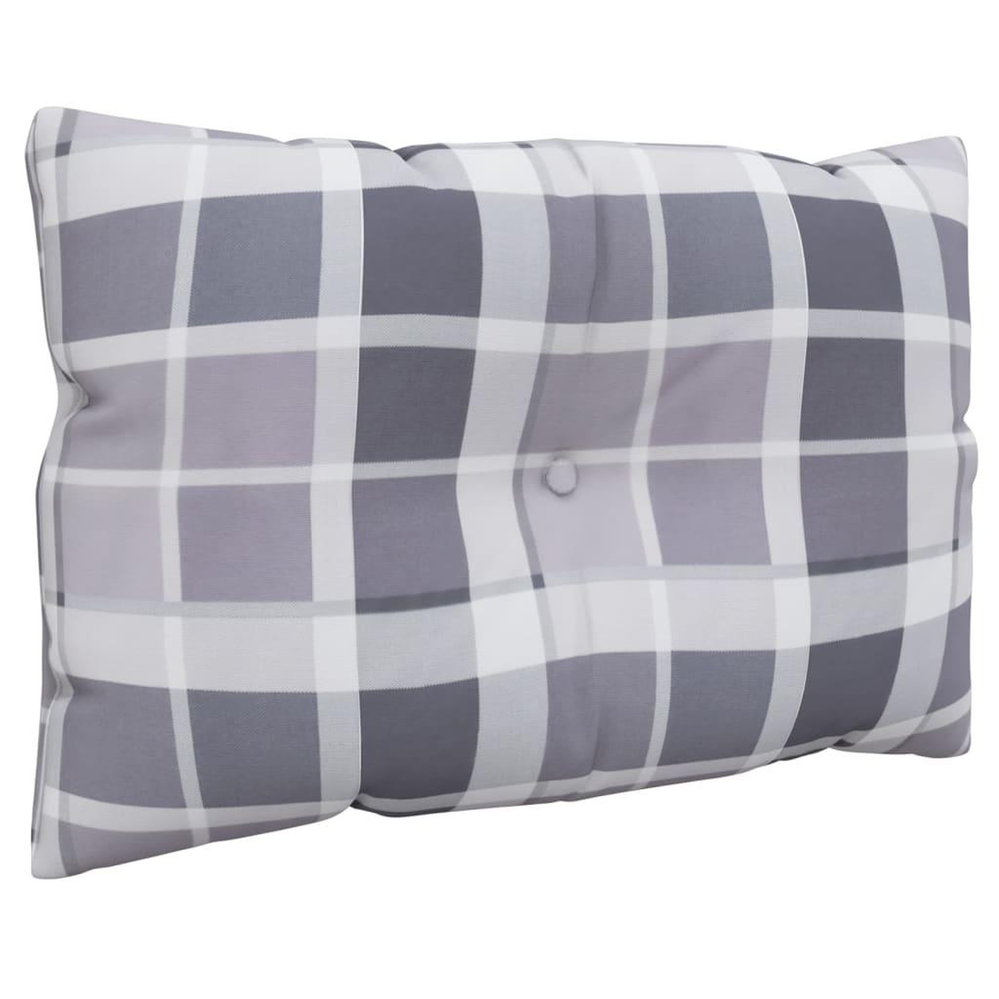 Voir la diapositive 4 : VIDAXL Coussins de palette lot de 2 motif a carreaux gris tissu