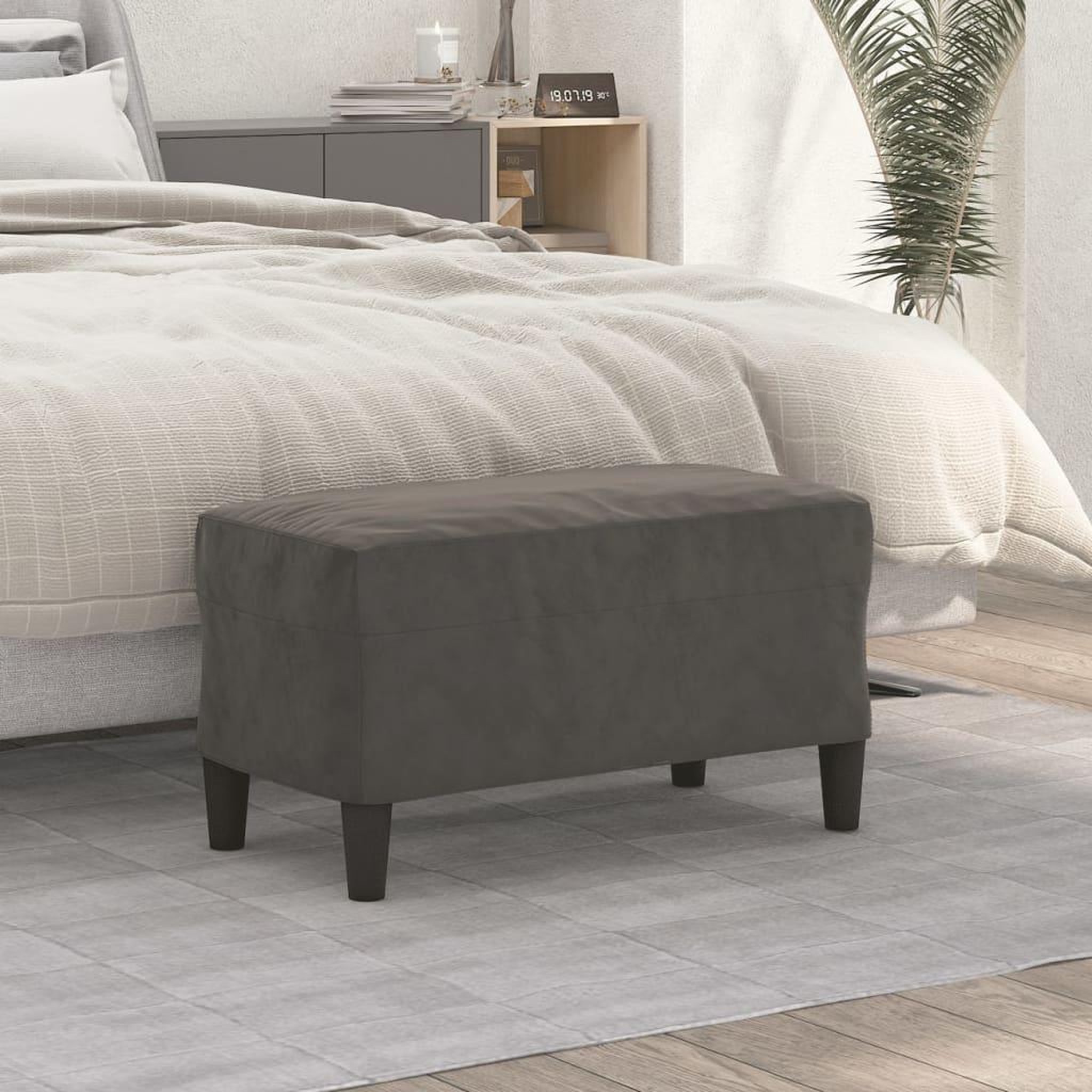 Voir la diapositive 1 : VIDAXL Banc Gris fonce 70x35x41 cm Velours
