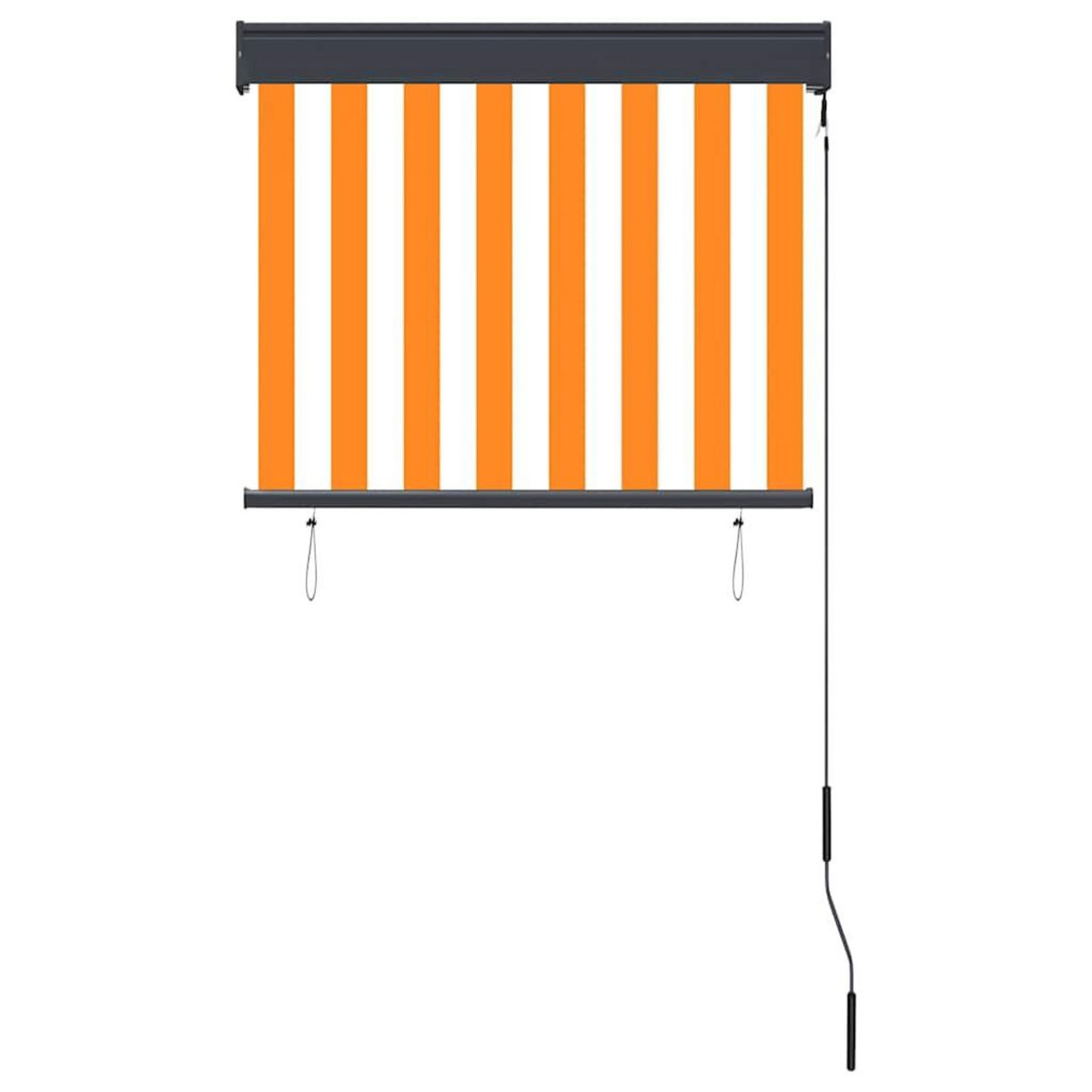 VIDAXL Store roulant d'exterieur 80x250 cm Blanc et orange