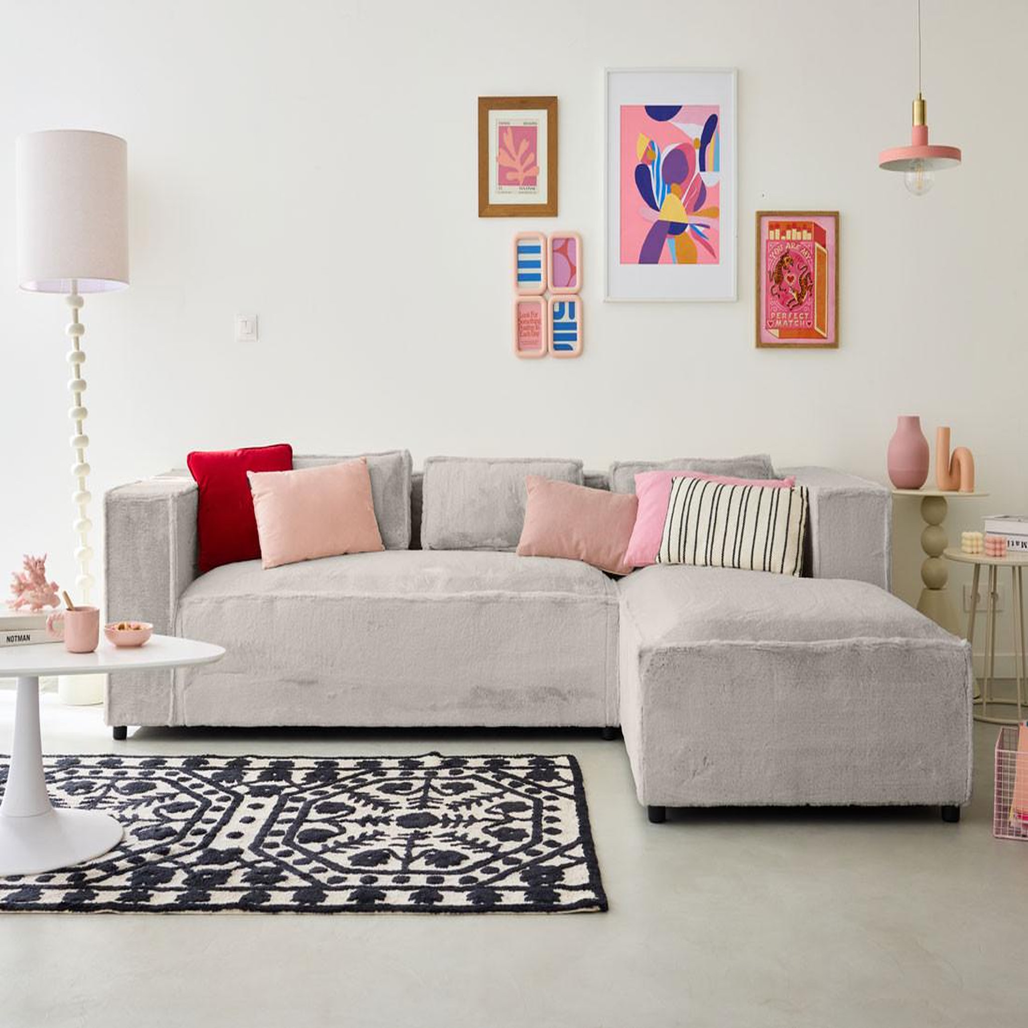 Voir la diapositive 1 : LISA DESIGN Stella - canapé d'angle droit - 4 places - en fausse fourrure