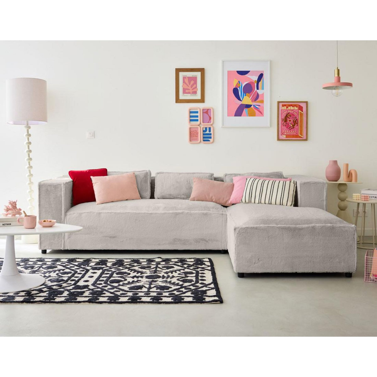 LISA DESIGN Stella - canapé d'angle droit - 4 places - en fausse fourrure