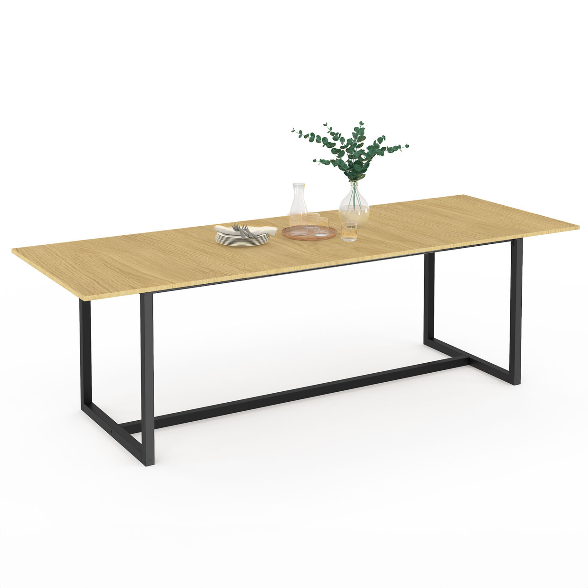 ID MARKET Table à manger extensible rectangle detroit 8-12 personnes design industriel 200-250 cm
