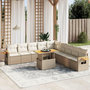 Voir la diapositive 1 : VIDAXL Salon de jardin 11 pcs avec coussins beige resine tressee