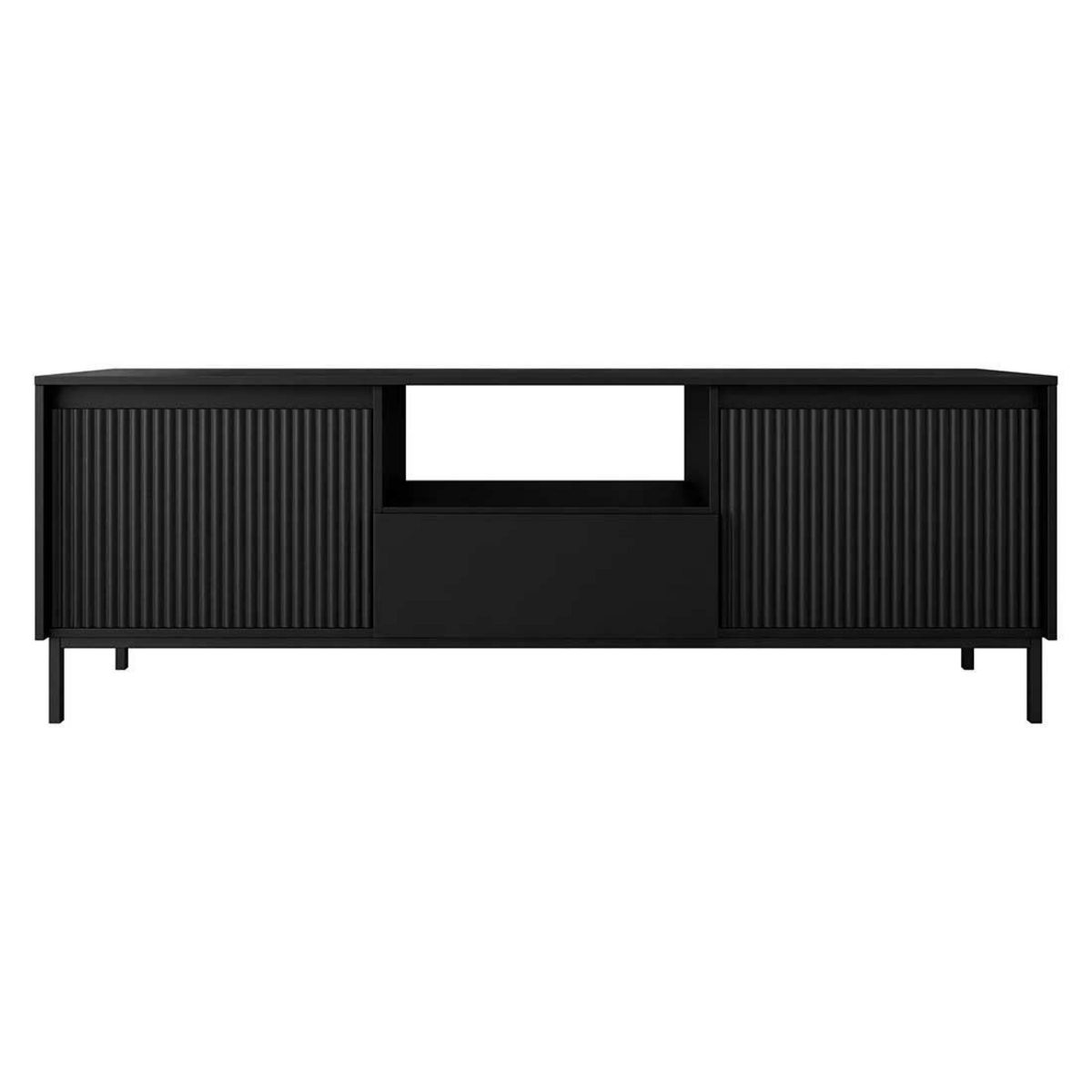 BEST MOBILIER Girona - meuble tv ouvert - noir - 174 cm