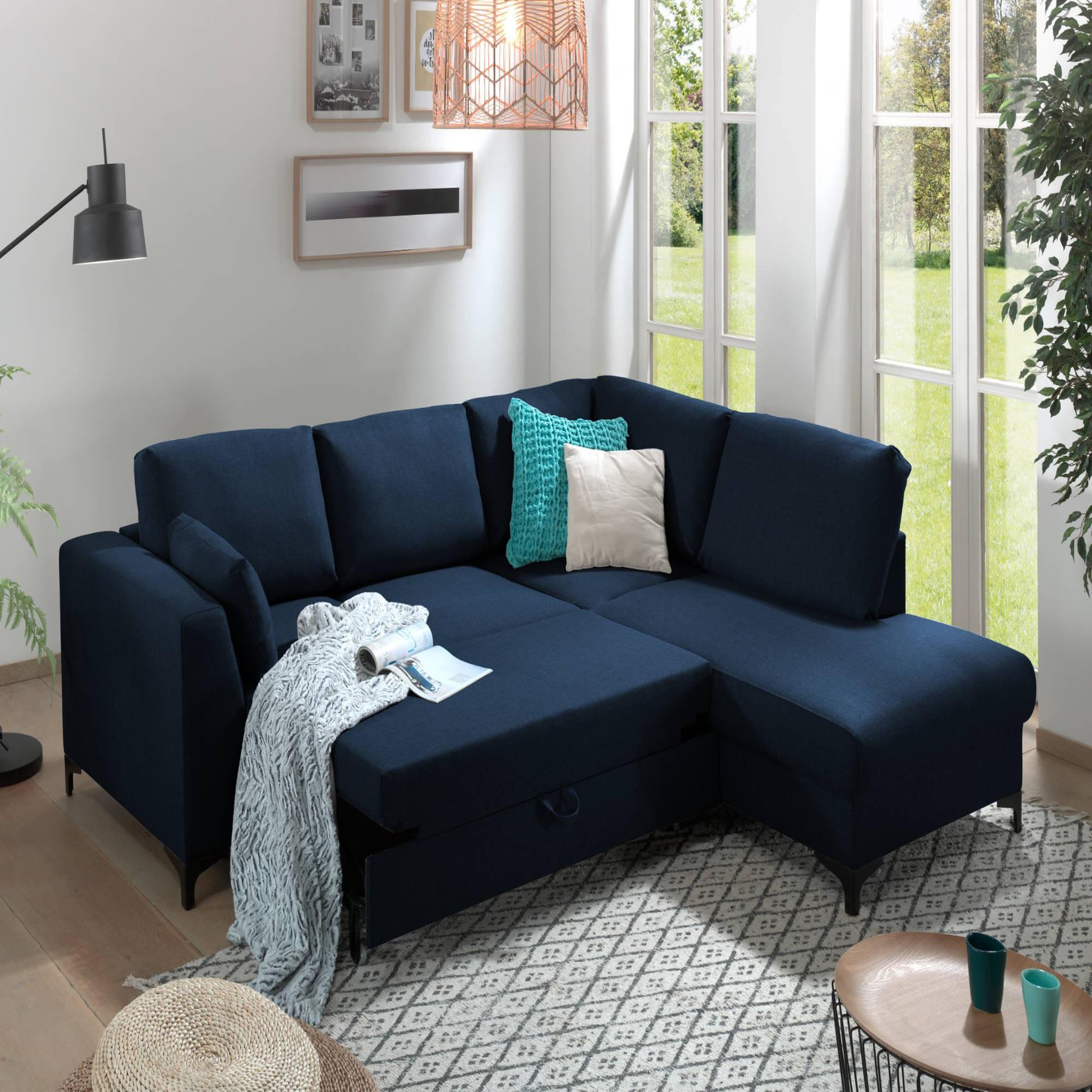Voir la diapositive 3 : LISA DESIGN Tala - canapé d'angle droit - convertible - 5 places - en tissu