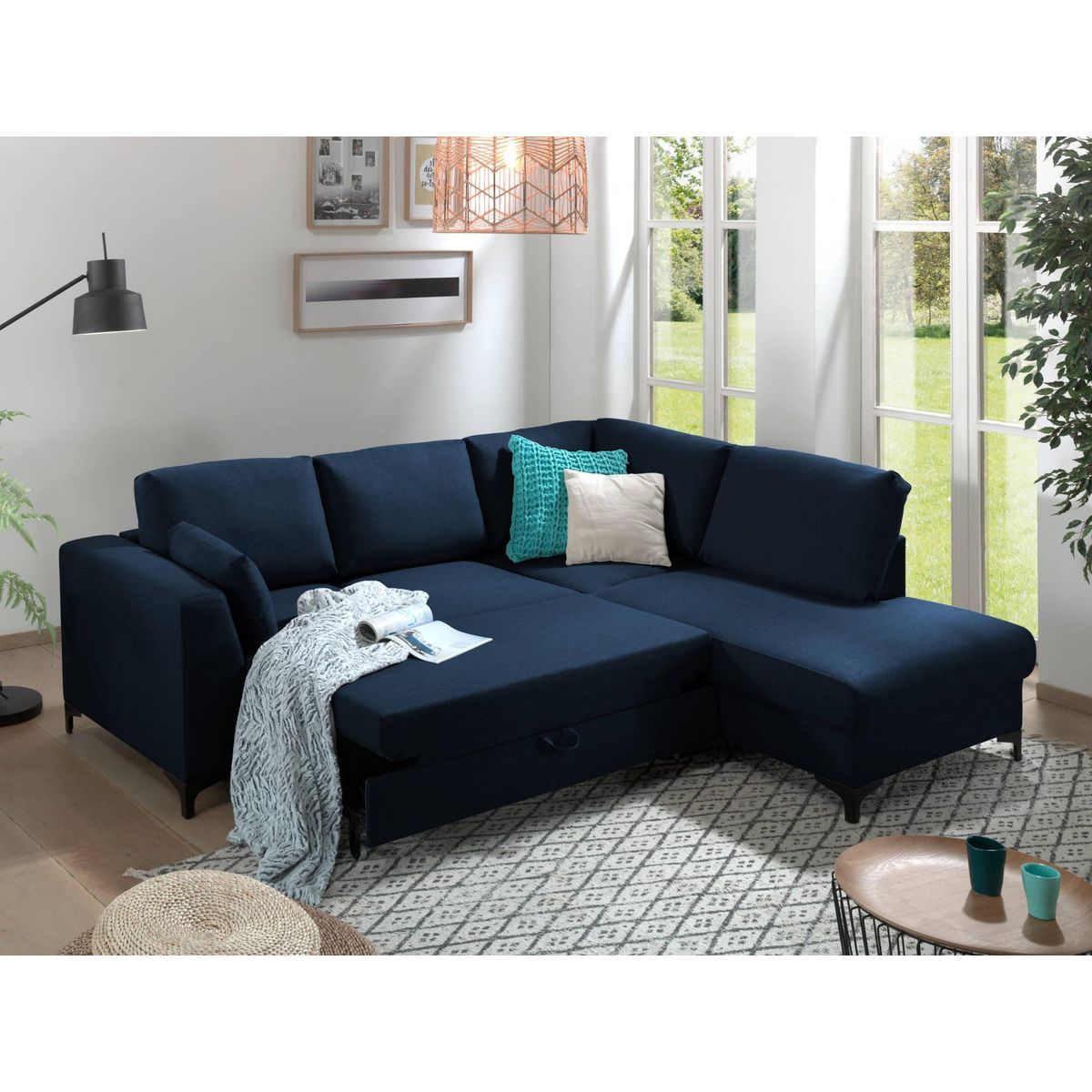 LISA DESIGN Tala - canapé d'angle droit - convertible - 5 places - en tissu