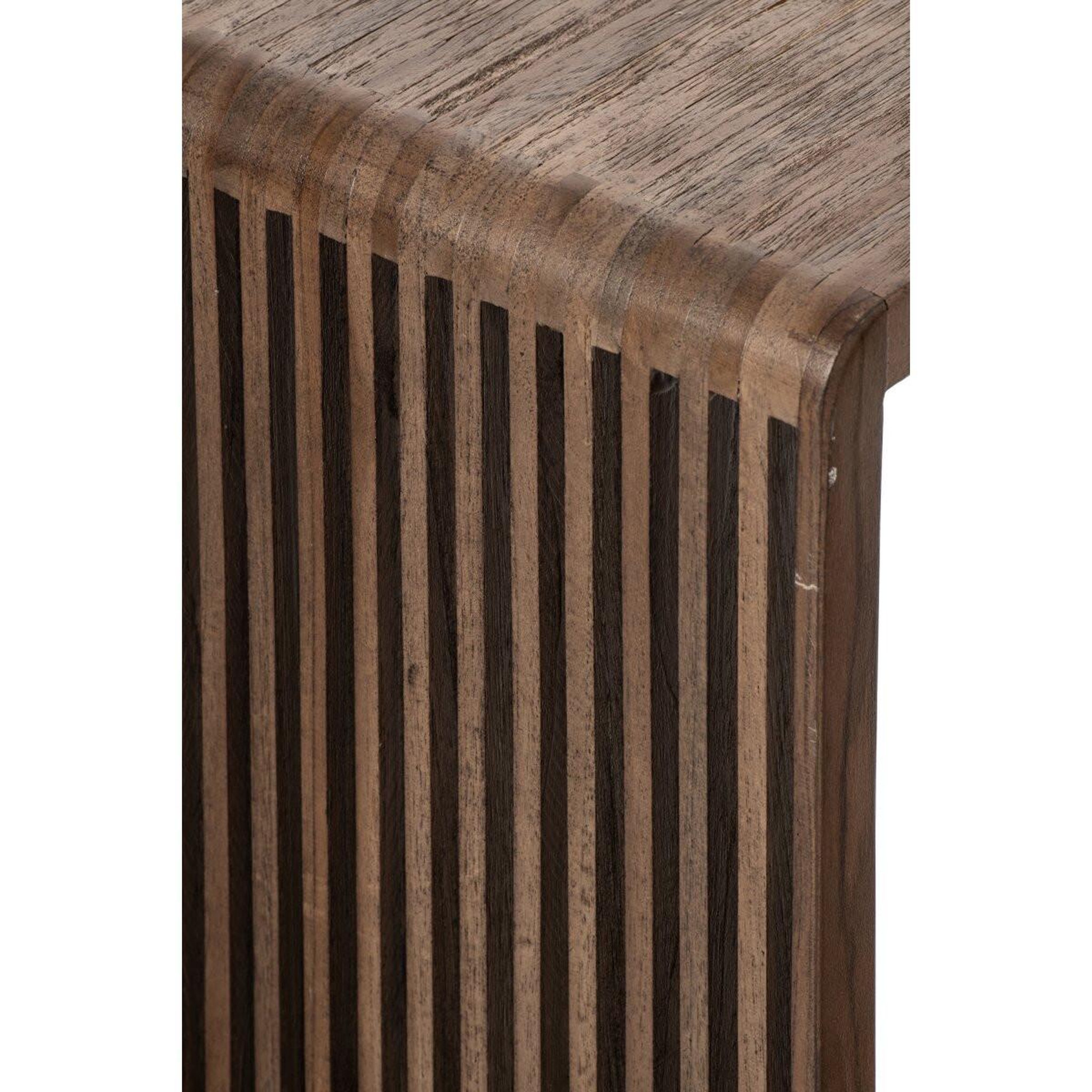 Voir la diapositive 5 : J-LINE Table d'appoint en bois  lars  65cm marron