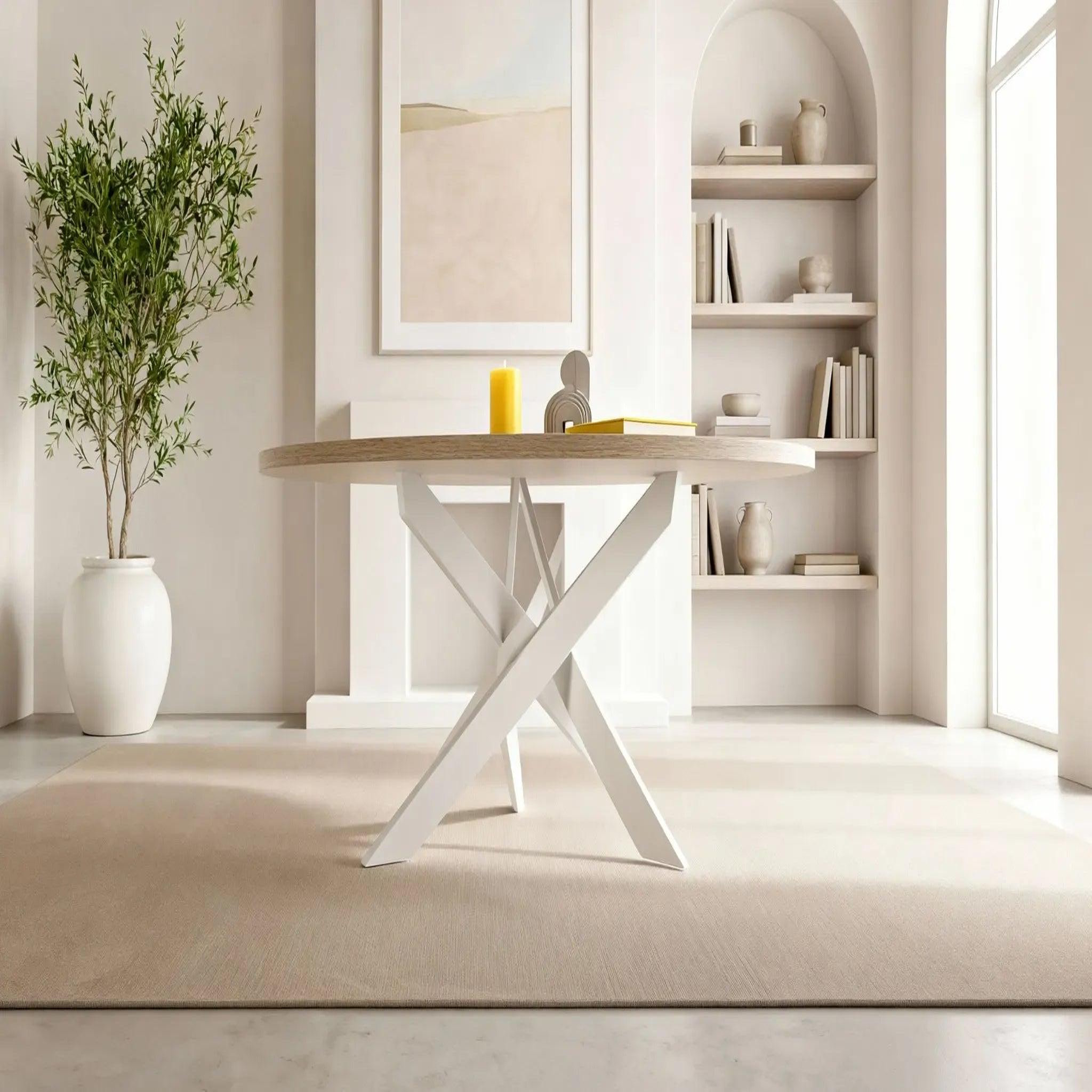Voir la diapositive 5 : CASANOVA PARIS Minoa - table à manger ronde 120cmpieds en métal
