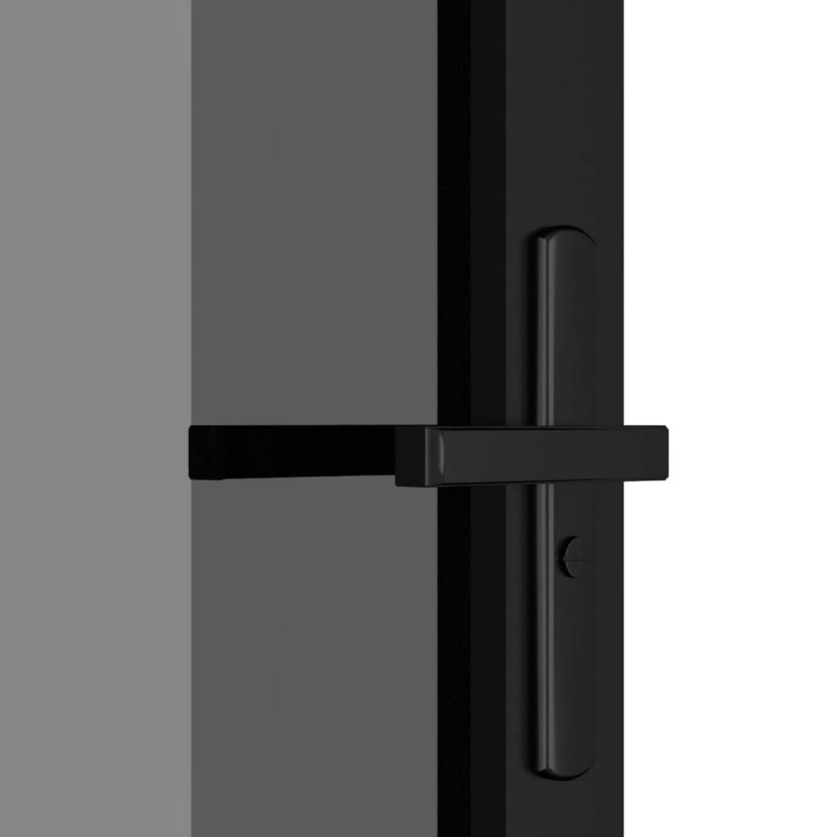 VIDAXL Porte interieure 76x201,5 cm Noir Verre ESG et aluminium