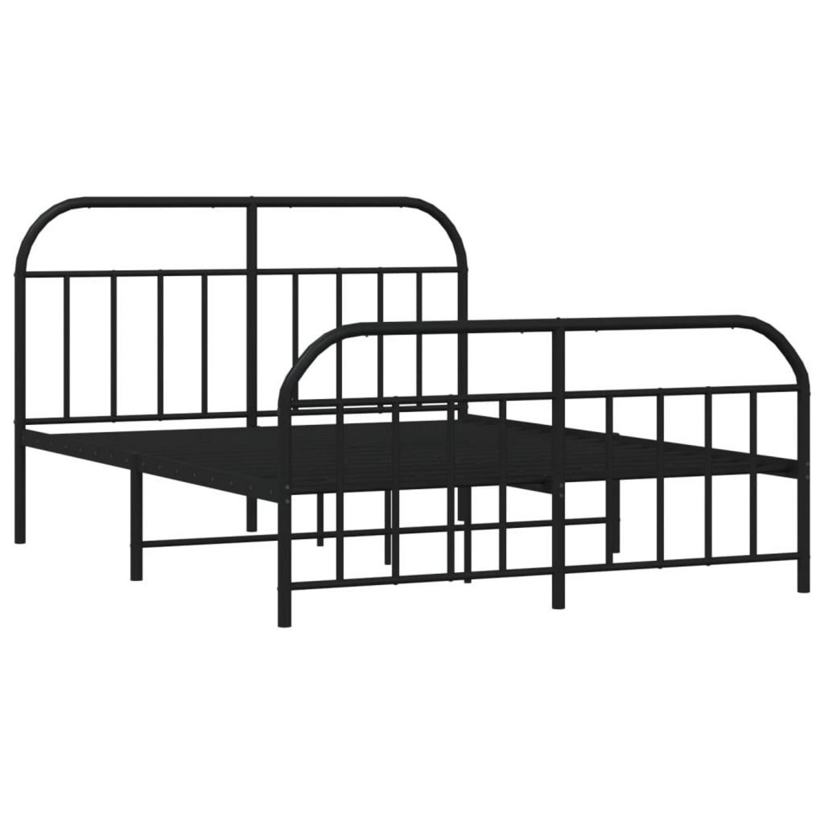VIDAXL Cadre de lit metal sans matelas avec pied de lit noir 180x200cm