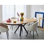Voir la diapositive 2 : LISA DESIGN Pampa - table à manger ronde extensible - effet bois et noir - 4 à 8 personnes