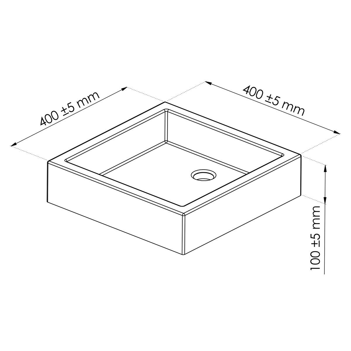 ONDEE Vasque Timbre gris - 40x40cm