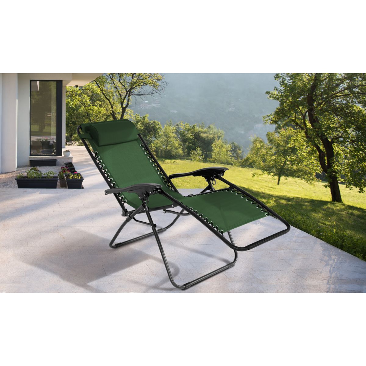 Inkazen Lot de 2 fauteuils de jardin relax vert