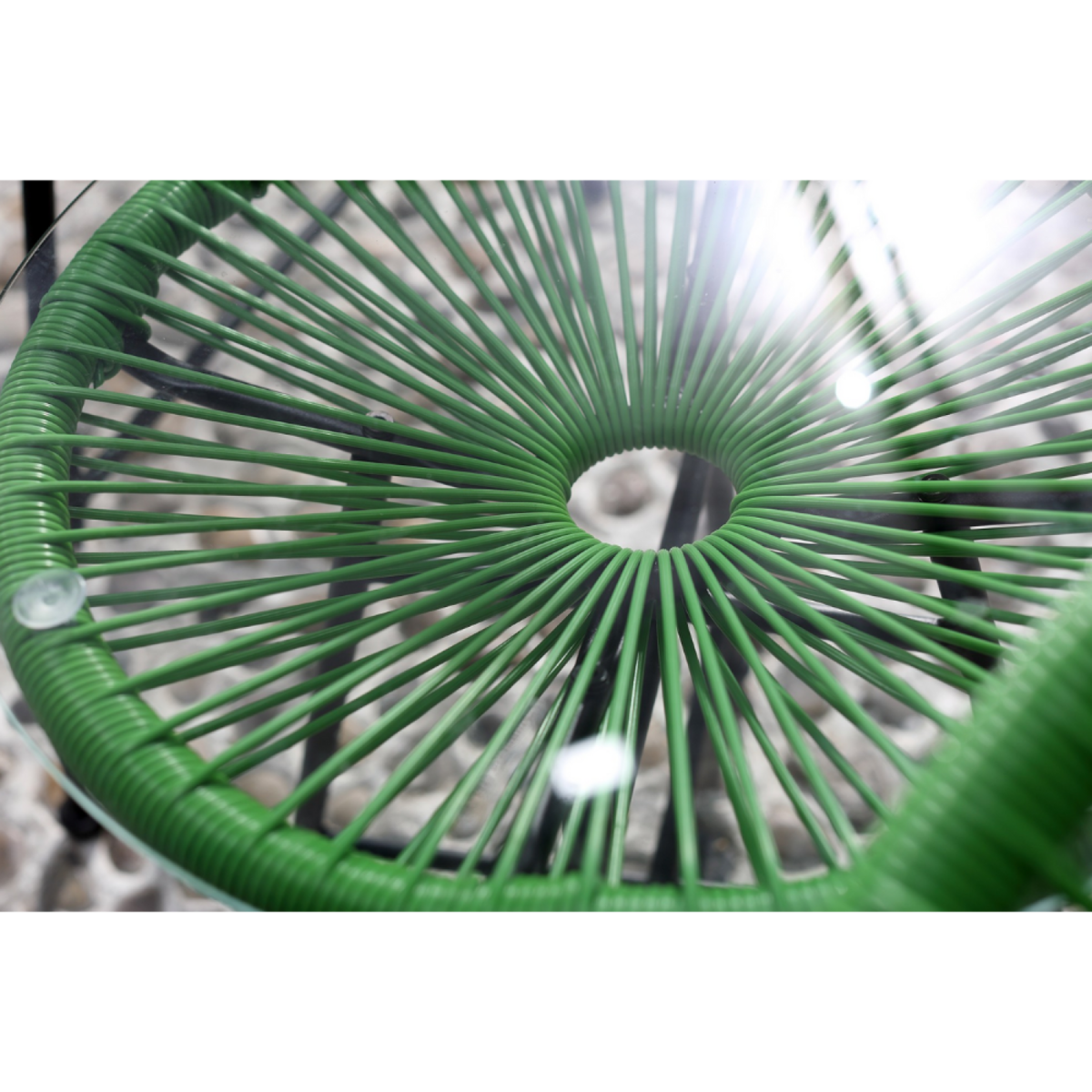 CONCEPT USINE Salon de jardin 2 fauteuils ronds et table basse vert ACAPULCO