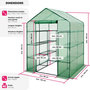 Voir la diapositive 6 : tectake Serre de jardin souple 3,6 m³ avec 16 étagères vert