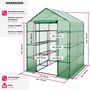 Voir la diapositive 6 : tectake Serre de jardin souple 3,6 m³ avec 16 étagères vert