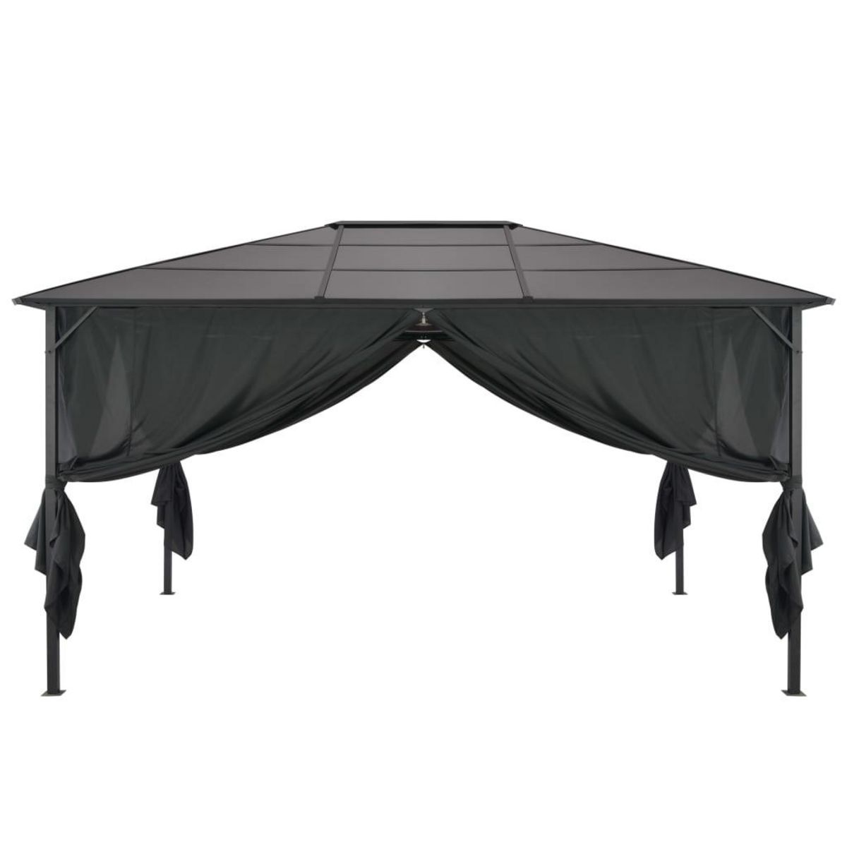 VIDAXL Tonnelle avec rideau Aluminium 4x3x2,6 m Noir