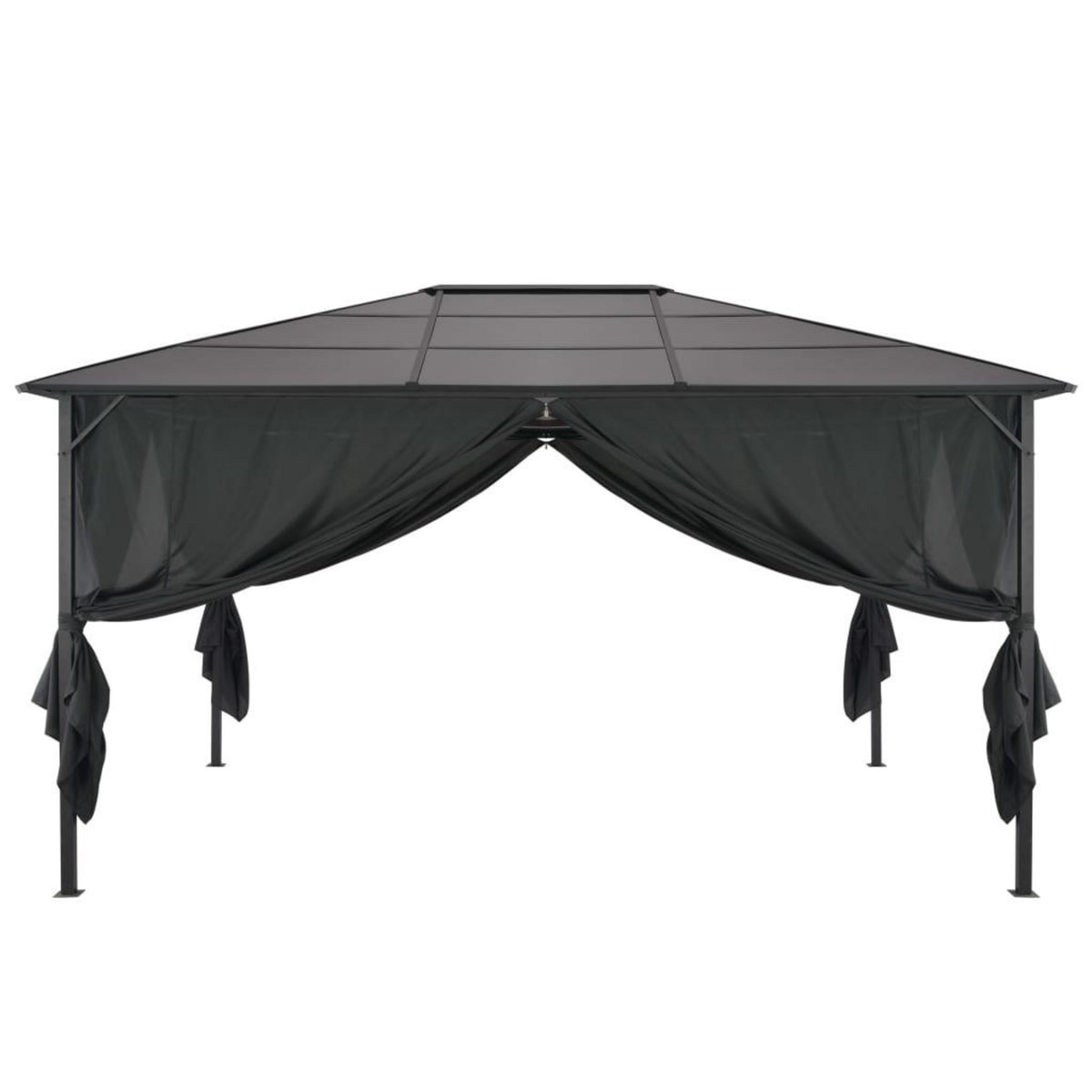 VIDAXL Tonnelle avec rideau Aluminium 4x3x2,6 m Noir