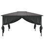 Voir la diapositive 2 : VIDAXL Tonnelle avec rideau Aluminium 4x3x2,6 m Noir