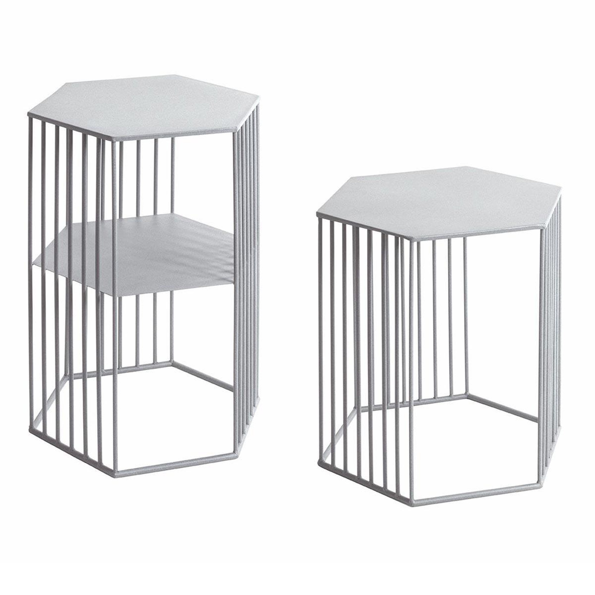 Paris Prix Lot de 2 tables d'appoint design  violetta  55cm gris