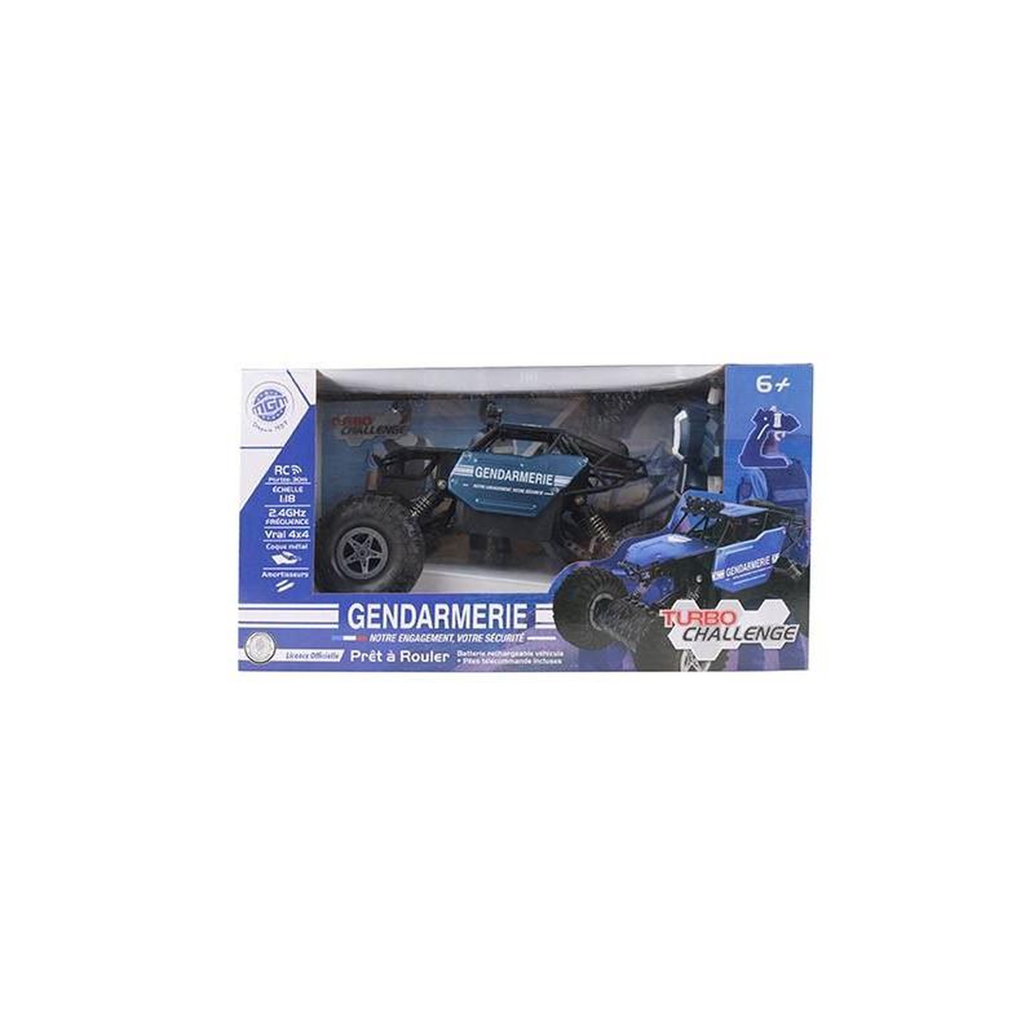 TURBO CHALLENGE Voiture télécommandée Turbo Challenge Buggy Gendarmerie 1 18