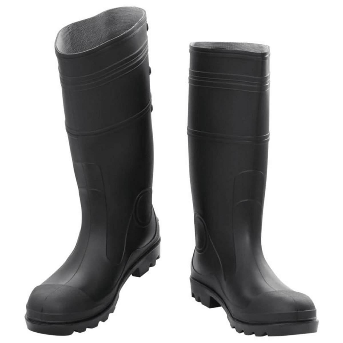 VIDAXL Bottes de pluie noir taille 44 PVC