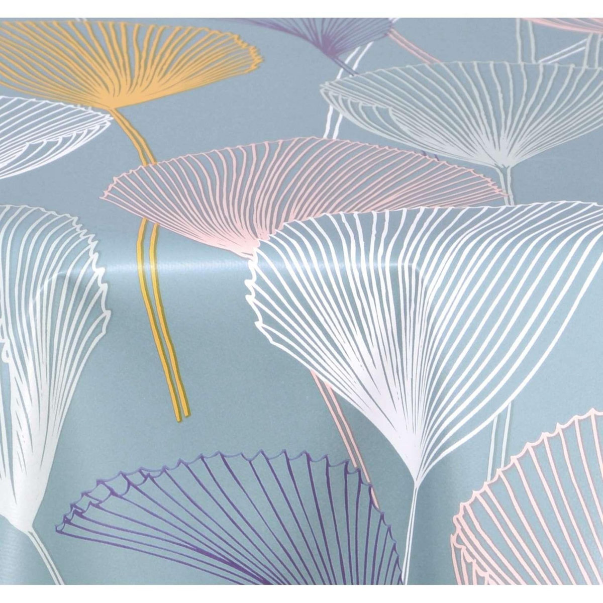 HABITABLE Nappe en toile cirée ronde Cottey - Diam. 150 cm - Bleu