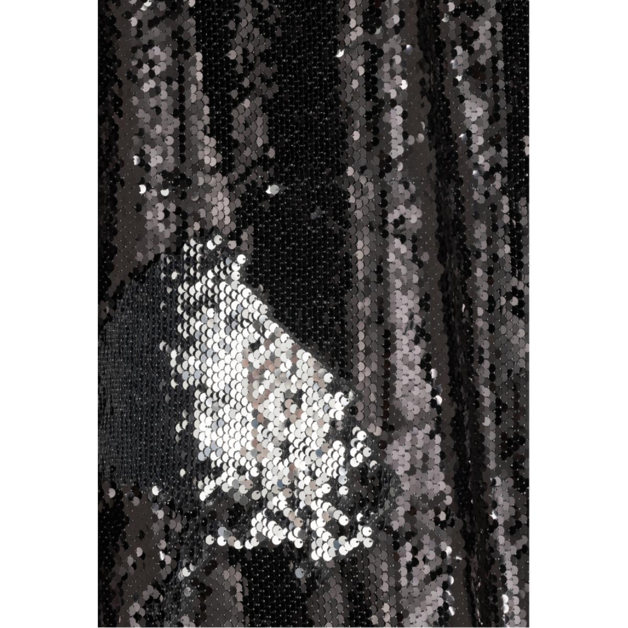 Voir la diapositive 4 : J-LINE Rideau à passants  sequin  125x250cm noir & argent