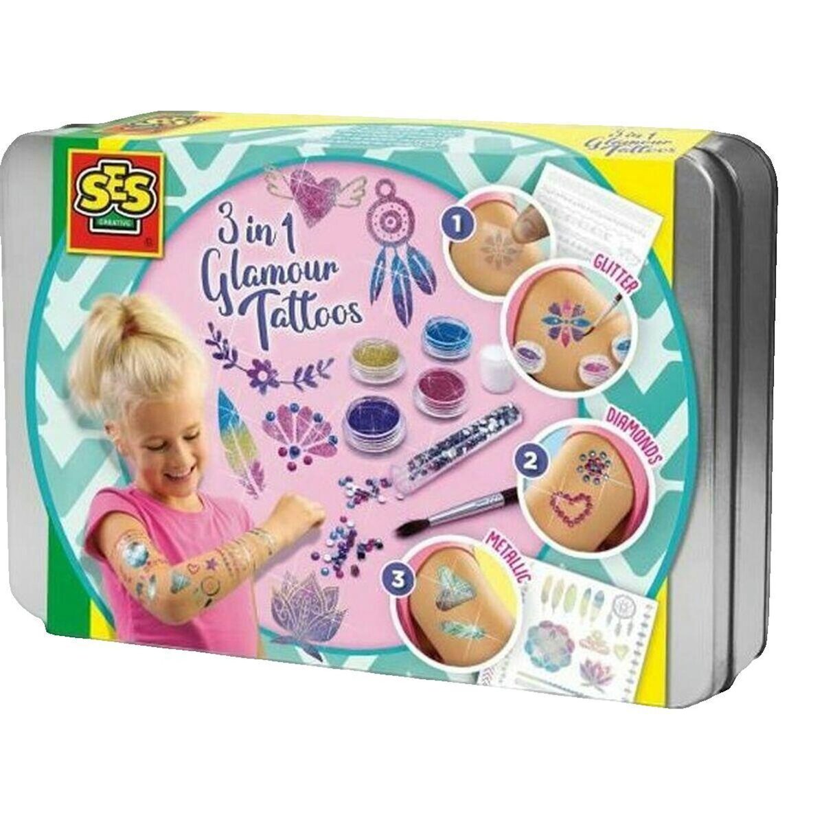 SES Creative Ensemble de tatouages temporaires SES Creative multicolore