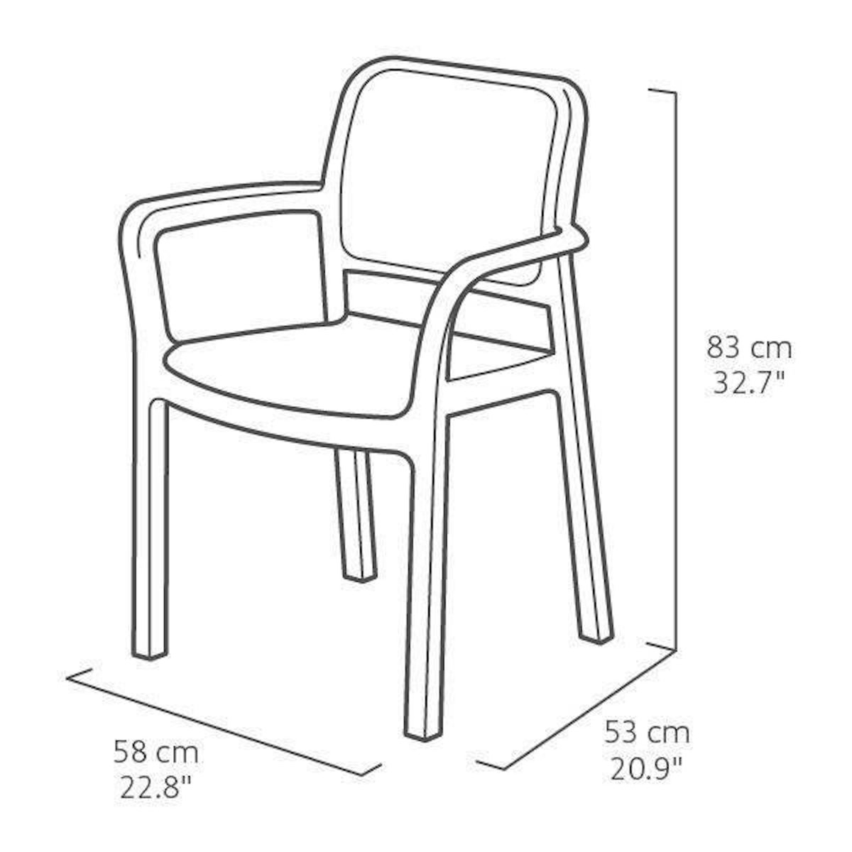 ALLIBERT by KETER Allibert by KETER - Chloe - lot de 6 fauteuils de jardin - en résine aspect rotin tressé - gris graphite