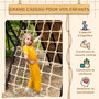Voir la diapositive 5 : OUTSUNNY Filet d'escalade enfant PE filet à grimper 3-6 ans 1,5L x 2H m crochets acier galvanisé
