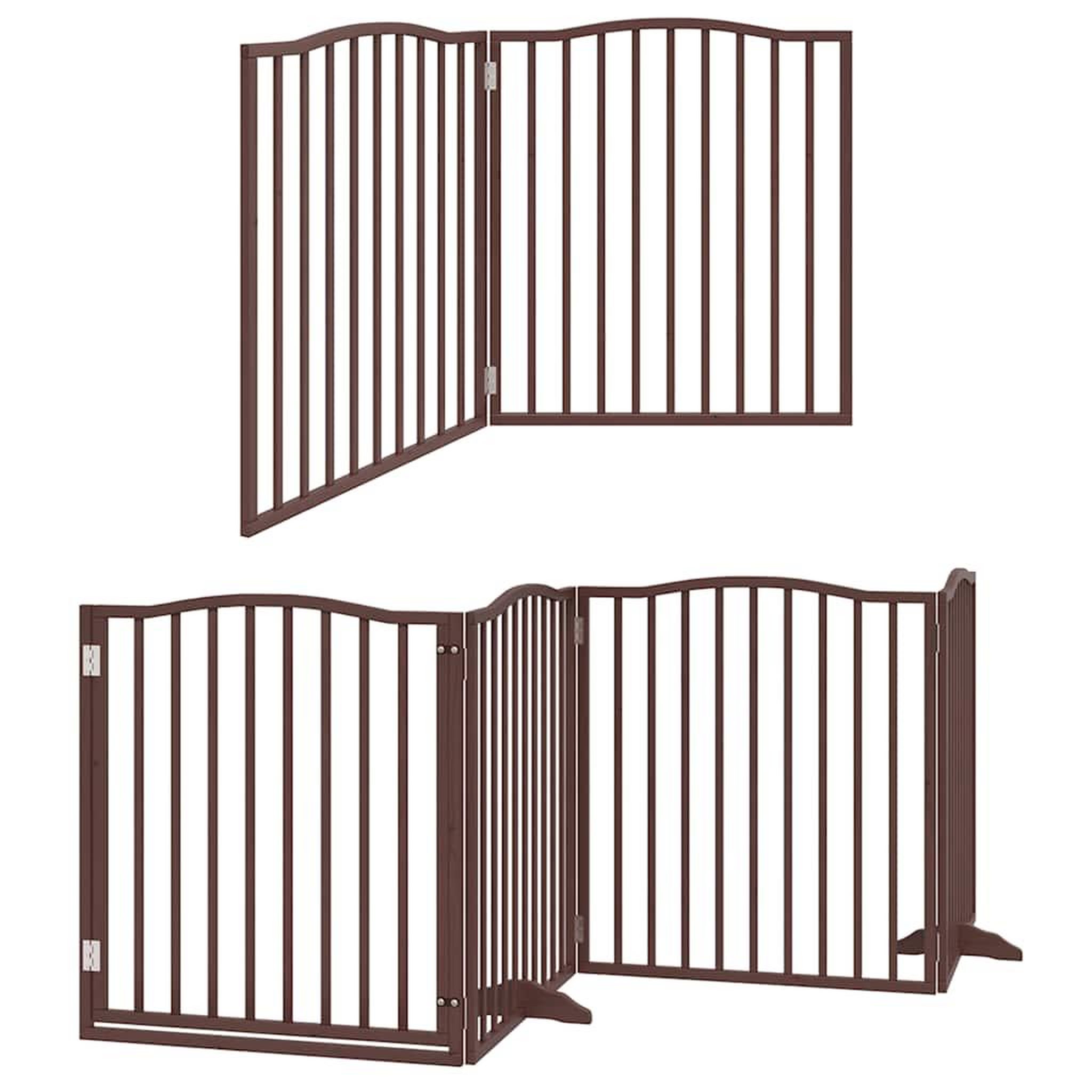 Voir la diapositive 3 : VIDAXL Barriere pour chien avec porte pliable 6 panneaux bois peuplier