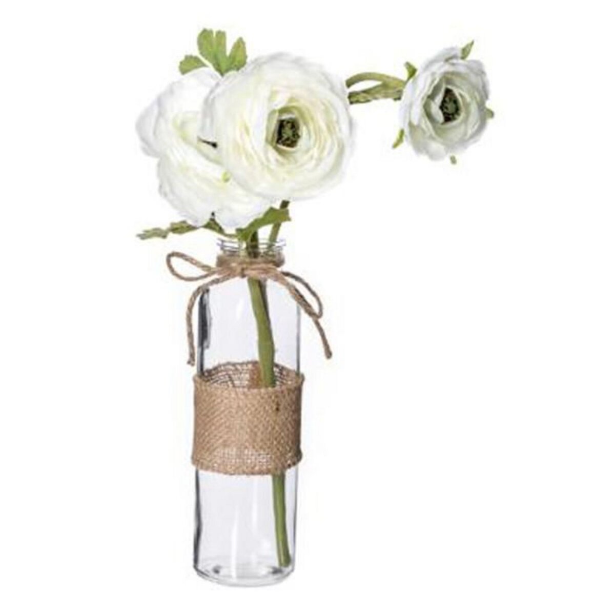 ATMOSPHERA Fleurs Artificielles & Vase  Camelia  39cm Blanc