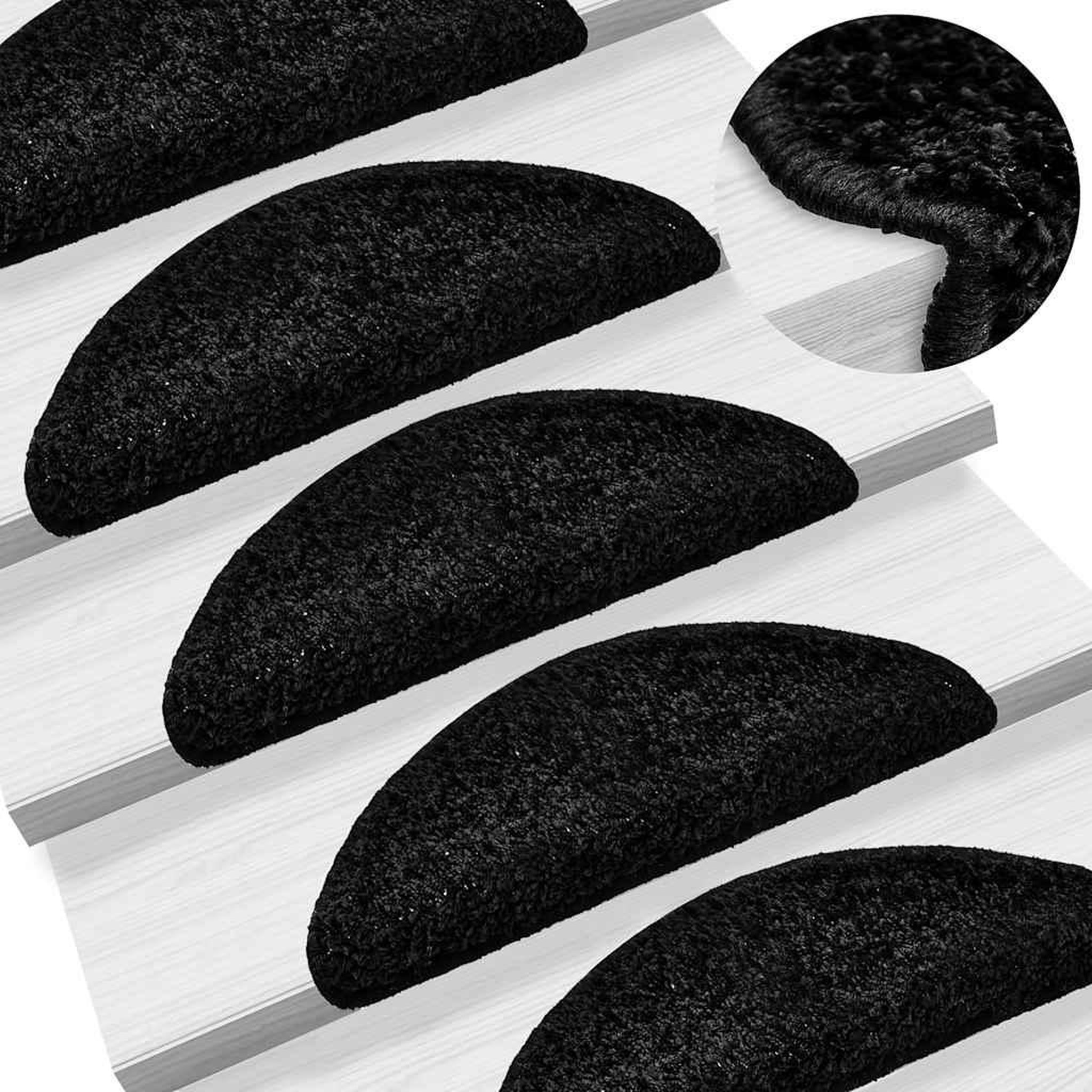 Voir la diapositive 5 : VIDAXL Tapis d'escalier 30 pcs noir 56x17x3 cm