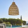 Voir la diapositive 3 : Lumisky Suspension solaire bohème FREYA LONG Bois Herbe marine D49 cm