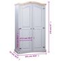 Voir la diapositive 6 : VIDAXL Garde-robe avec 2 portes Gamme  pin mexicain Gris