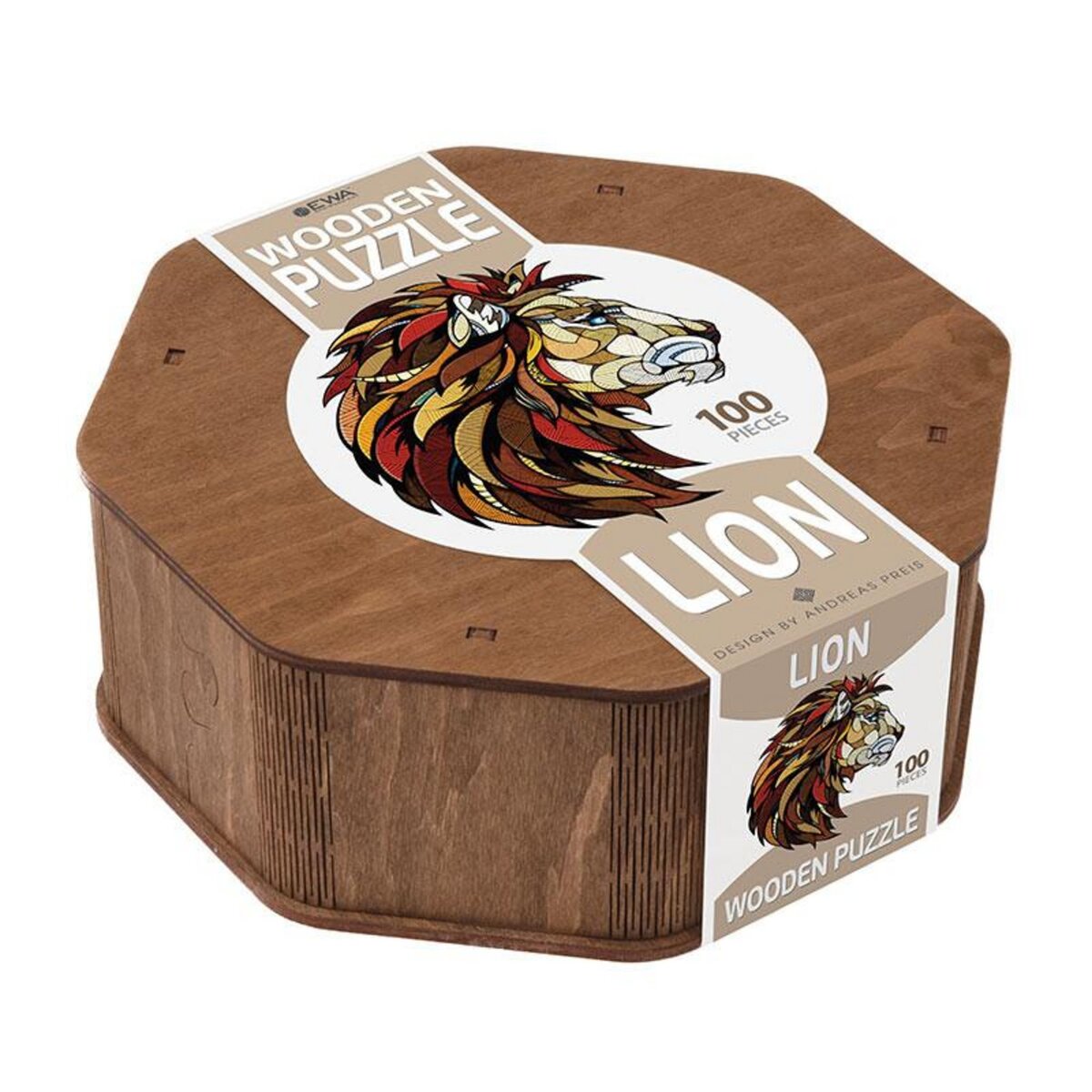 Puzzle en bois coloré - Lion 28 x 31 cm