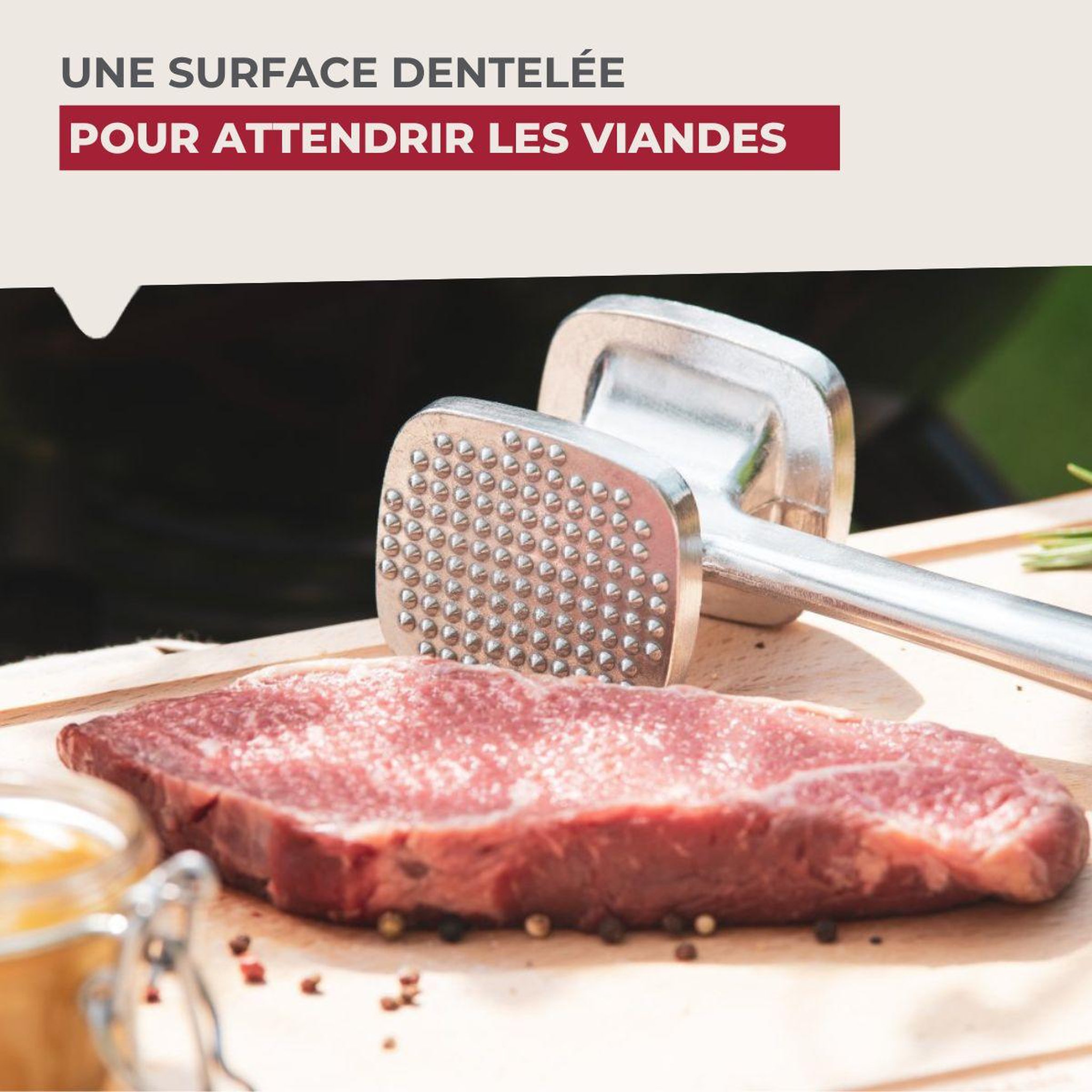 Voir la diapositive 5 : Fackelmann Attendrisseur à viande en aluminium 28 cm Fackelmann Basic