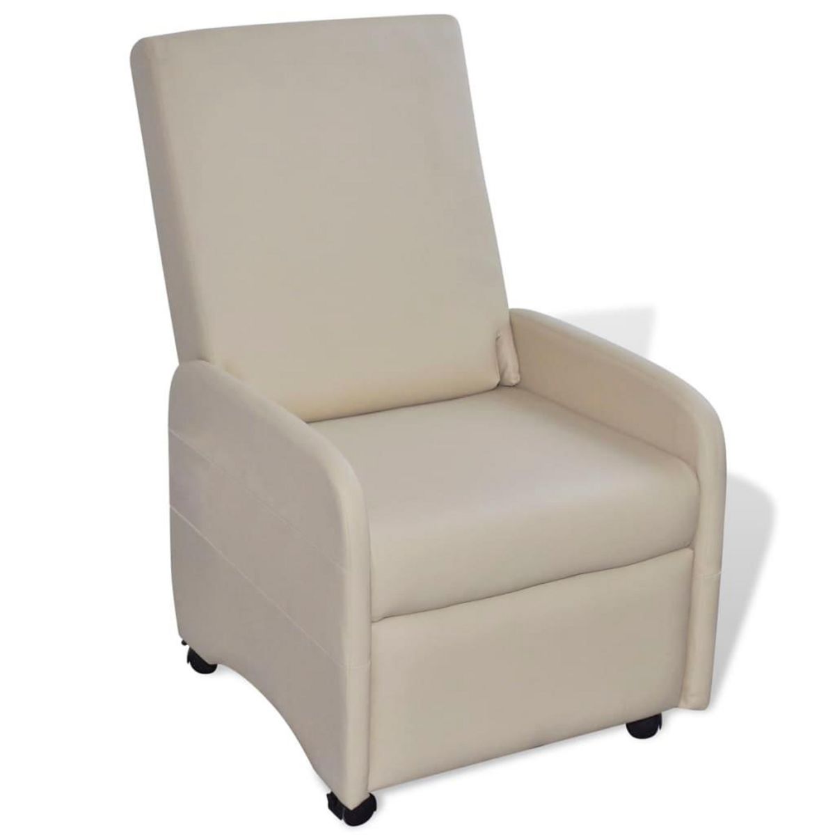 VIDAXL Fauteuil pliable creme similicuir