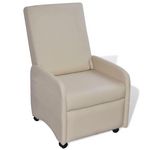 VIDAXL Fauteuil pliable creme similicuir