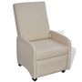 Voir la diapositive 1 : VIDAXL Fauteuil pliable creme similicuir