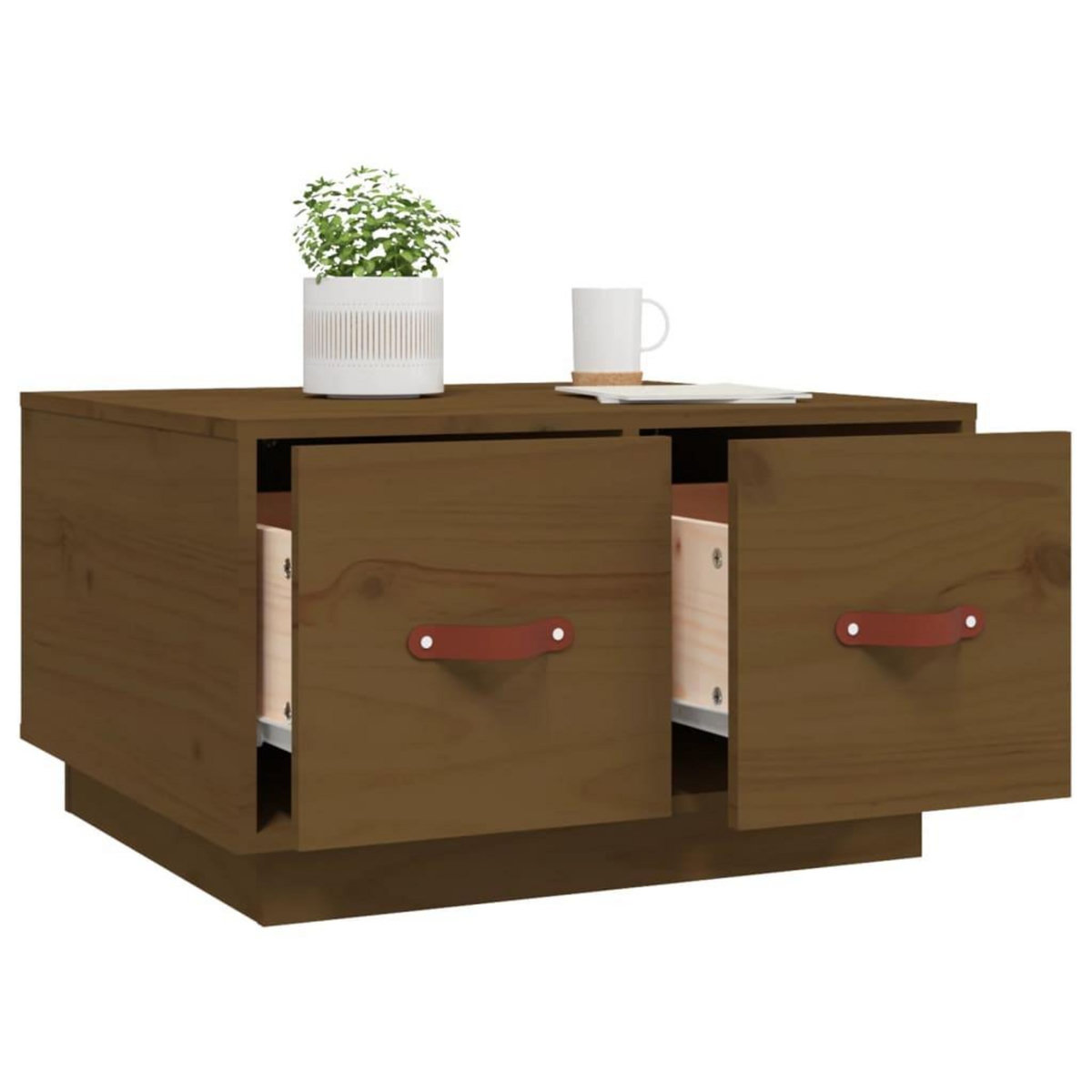 VIDAXL Table basse Marron miel 60x53x35 cm Bois massif de pin