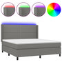 Voir la diapositive 2 : VIDAXL Sommier a lattes de lit matelas LED Gris fonce 180x200 cm Tissu