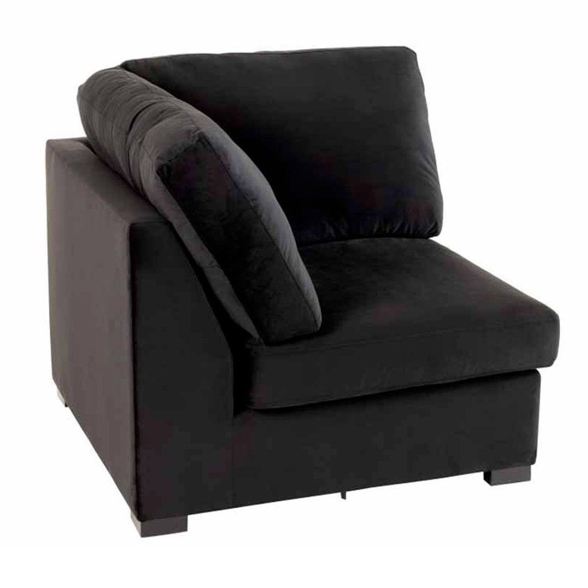 J-LINE Fauteuil design en velours  abosa  108cm noir