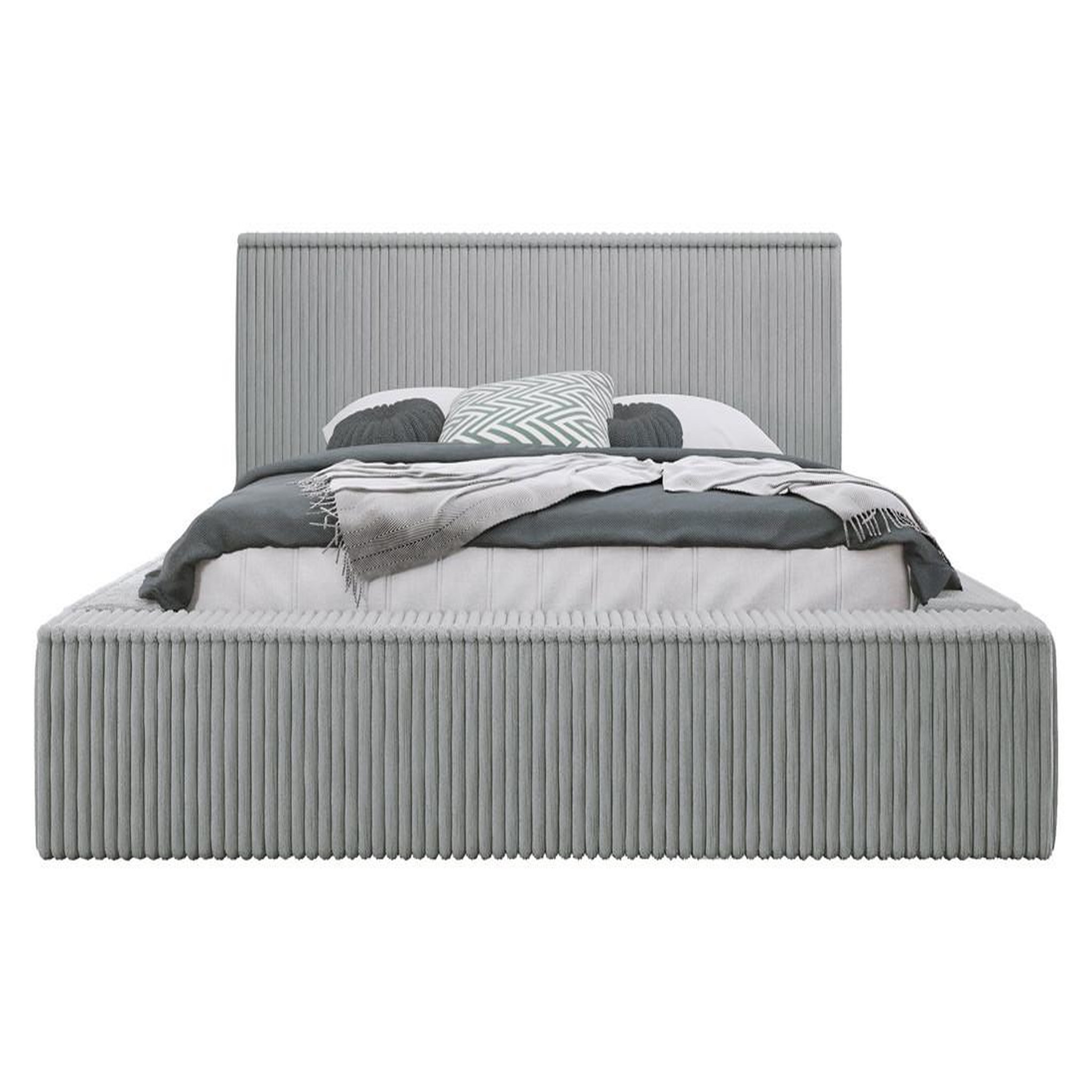 Voir la diapositive 2 : BEST MOBILIER Swan - lit coffre - 180x200 cm - sommier inclus - en velours côtelé grosses côtes