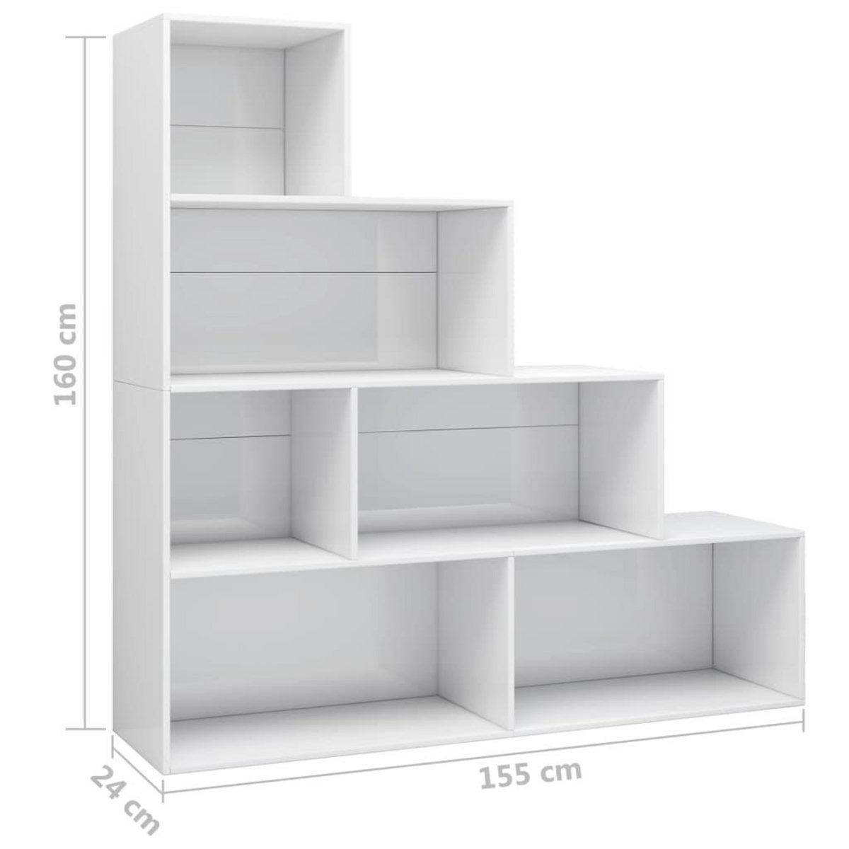 VIDAXL Bibliotheque/Separateur de piece Blanc brillant Bois ingenierie