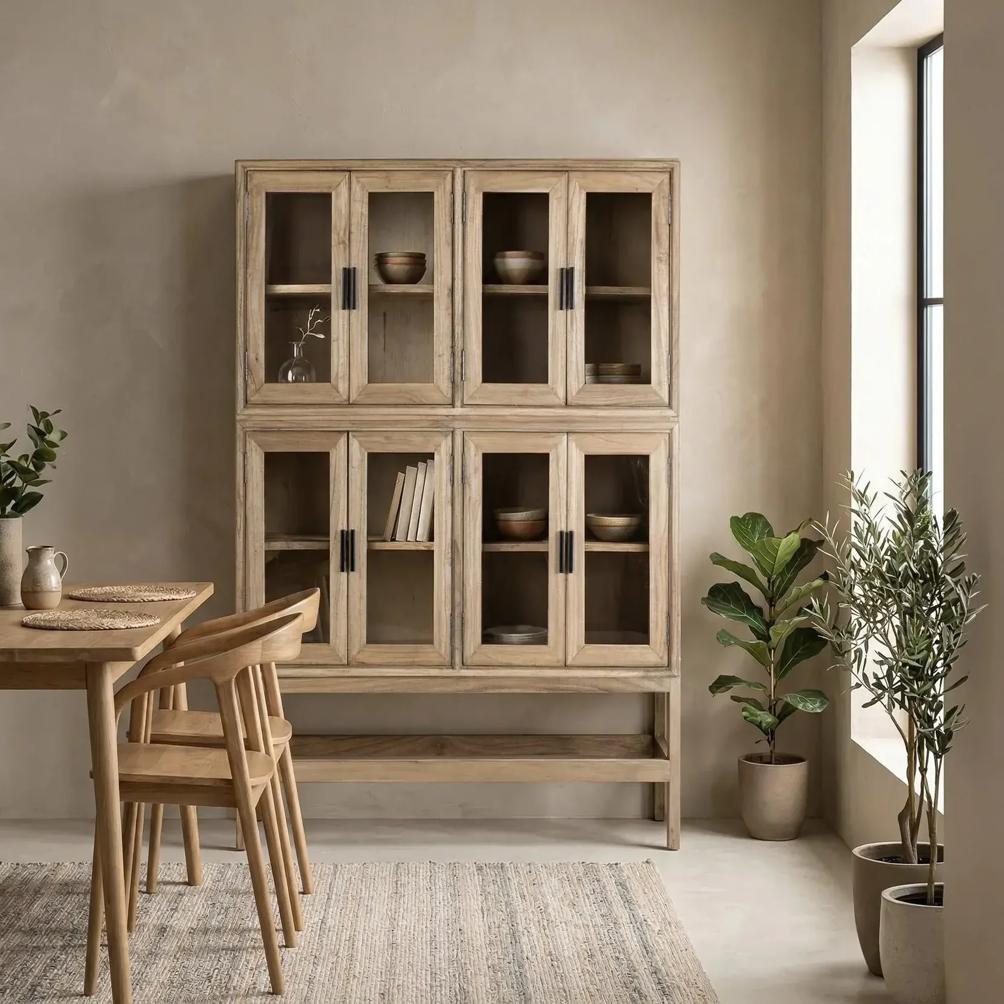 Voir la diapositive 2 : GINER Y COLOMER SL Vitrine en bois de mindi 120 cm style contemporain - scandinave