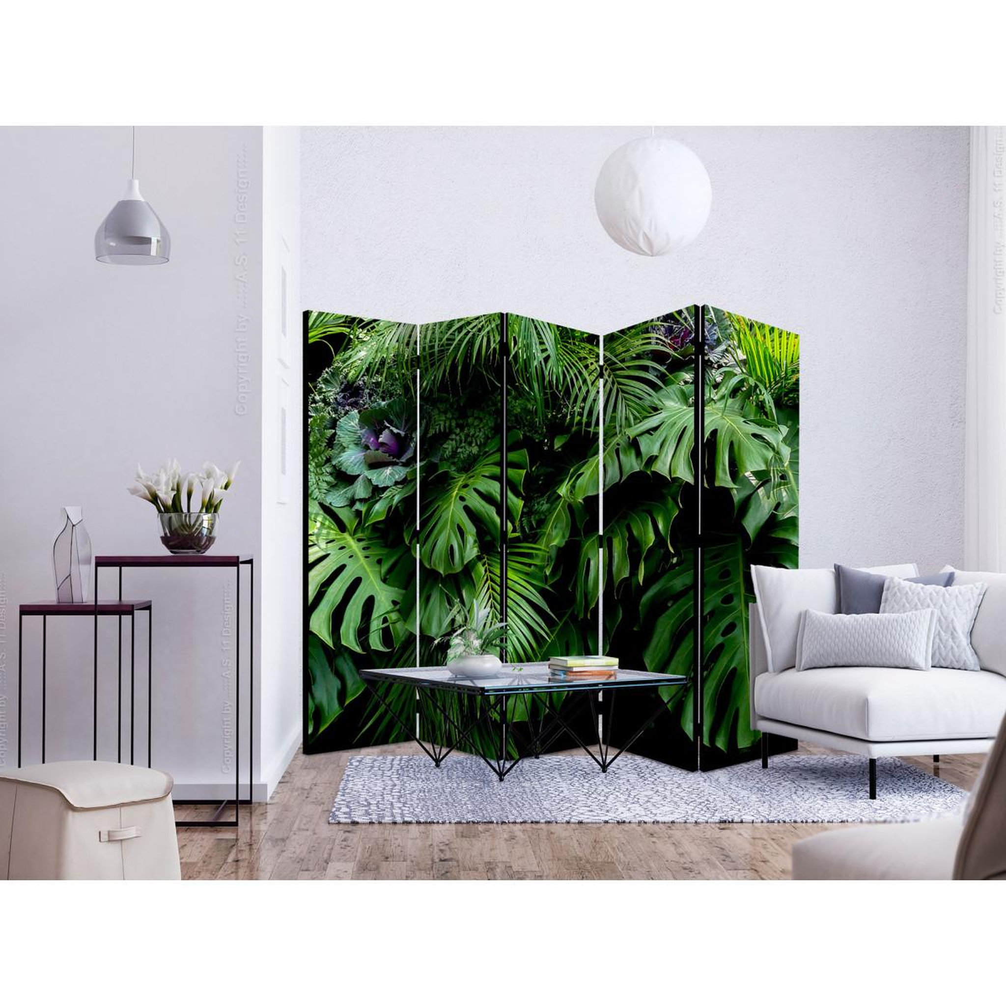 Voir la diapositive 2 : Paris Prix Paravent 5 volets  rainforest  172x225cm