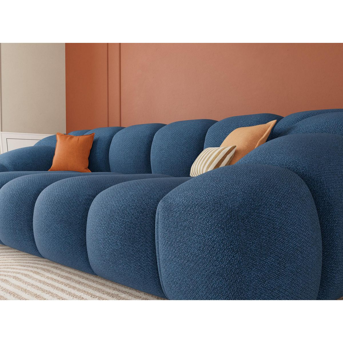 LISA DESIGN Ava - canapé 3 places en velours texturé