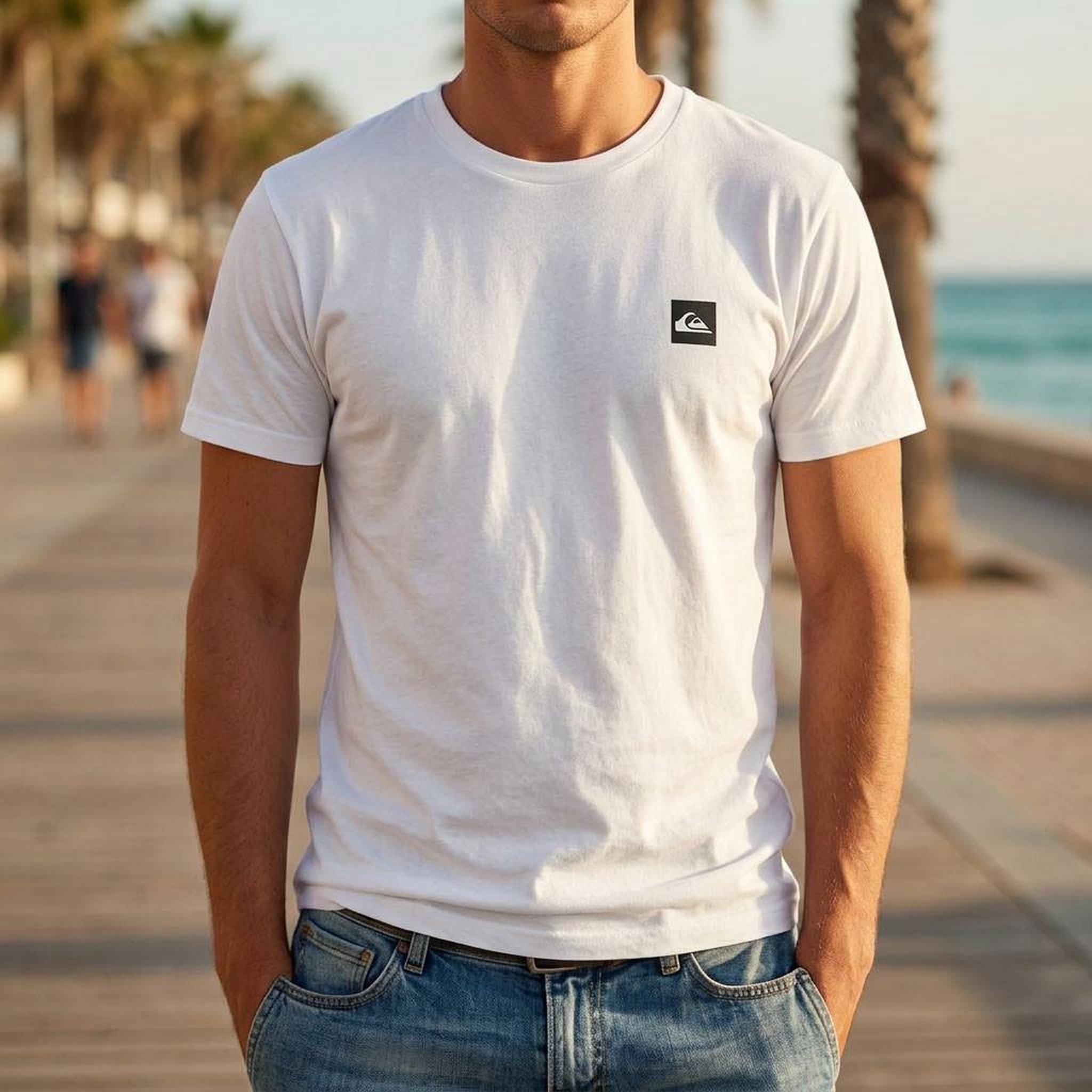 Voir la diapositive 2 : QUIKSILVER Quiksilver Pack de 2 T Shirts Homme 100% Coton Col Rond ou Col V